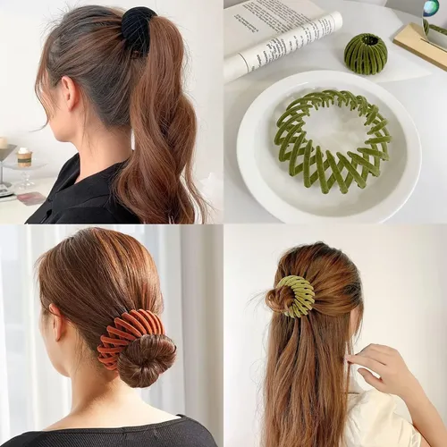 8 Pinzas De Cabello Nido De Pájaro Retráctil Plástico