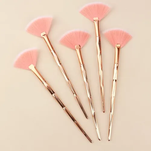 9 Pinceles Para Iluminar En Forma De Abanico En Oro Rosa