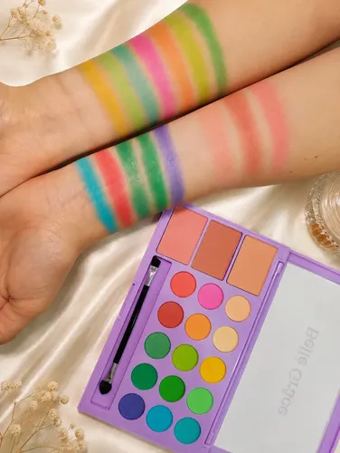 Paleta Sombras Ojos Rubor Brillante Mate 15 Tonos Veoquiero