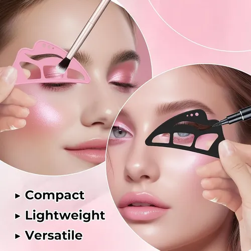 Plantillas Para Sombra De Ojos Rosa Con Pincel Maquillaje