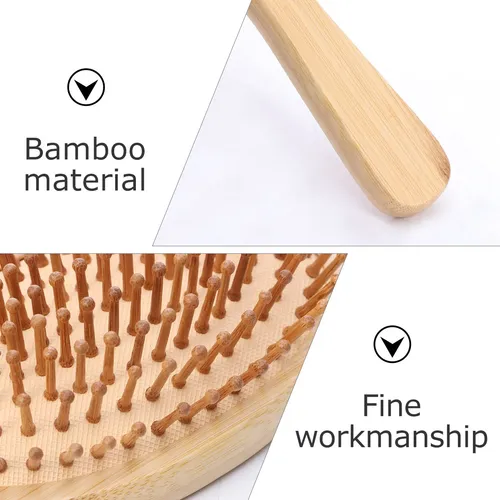 Peine De Bambú Para Cuero Cabelludo, Masaje Y Desenredo, Gra