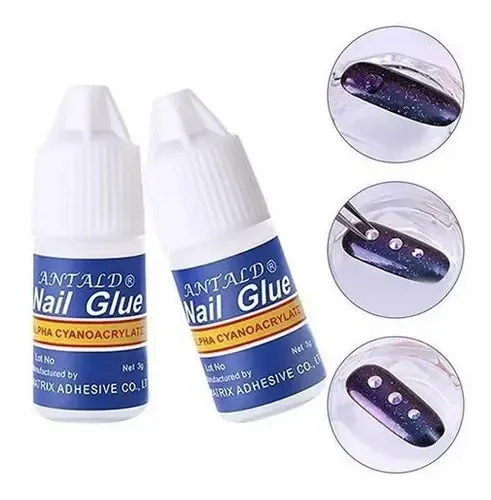 Pegamento X5 Nail Glue Para Uñas Postizas Tips Strass Gotero