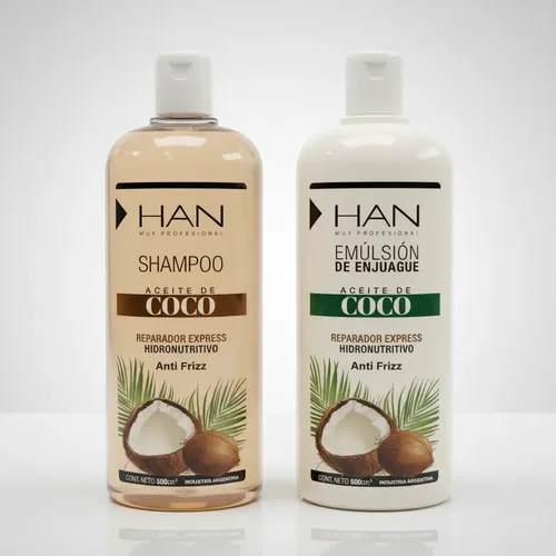Han Coco Shampoo + Acondicionador Reparador Anti Frizz