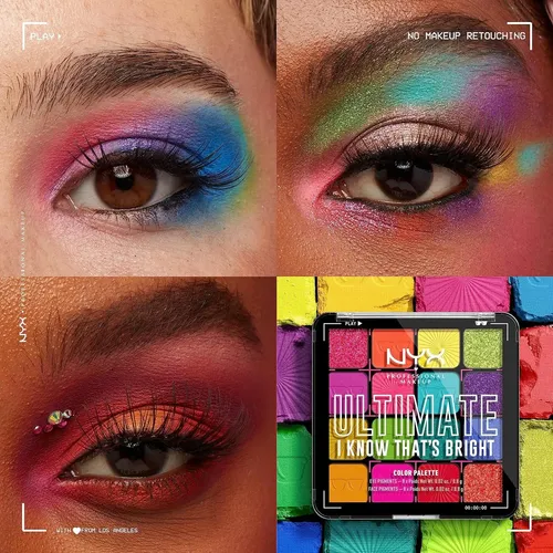 Paleta De Sombras Nyx Ultimate Brights 16 Colores