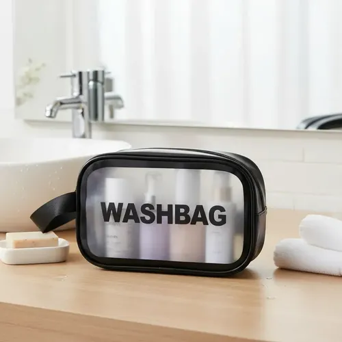 Neceser Viaje Maquillaje Portacosméticos Washbag Negro Kit 3 Pcs