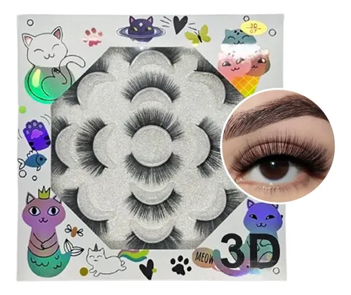 Pack Pestañas Postizas 3d The Seven 7 Pares Pelo Natural