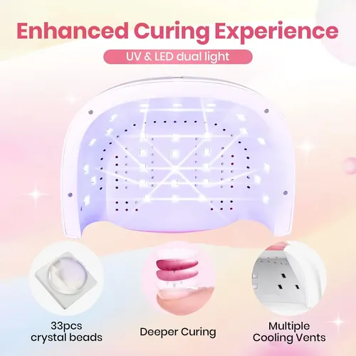 Lámpara Uv Led Blanca Para Uñas Con Temporizador Y Sensor