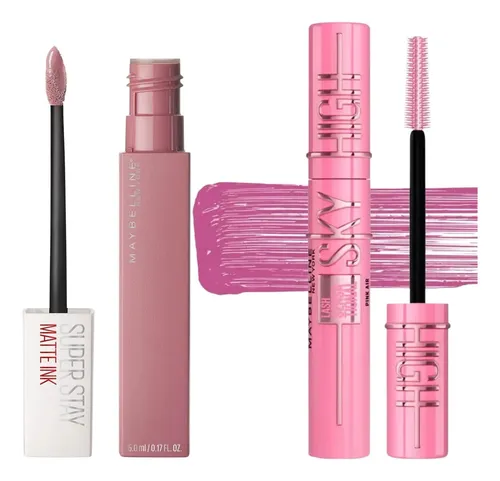 Combo Maybellline Labial Dreamer Y Mascara Pink Air Lavable