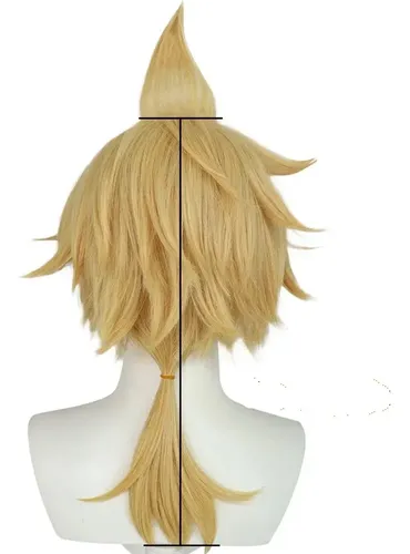 Peluca Rubia Recta Kagamine Rin Len @az, Peluca Corta