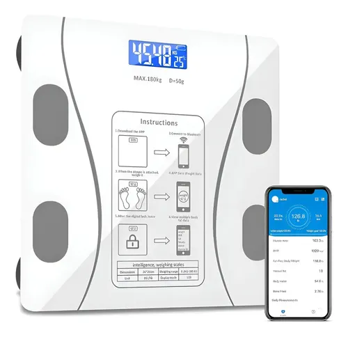 Balanza Personal Digital Con Bluetooth Max 180k App Celular