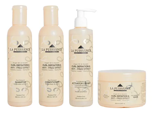 La Puissance Kit Shampoo Acondicionador Máscara Crema Rulos