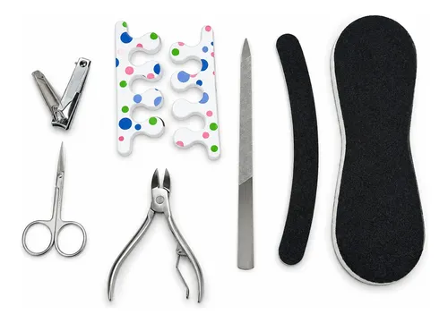 Kit Set Manicuría Pedicuría Profesional 7 Piezas Acero Inox