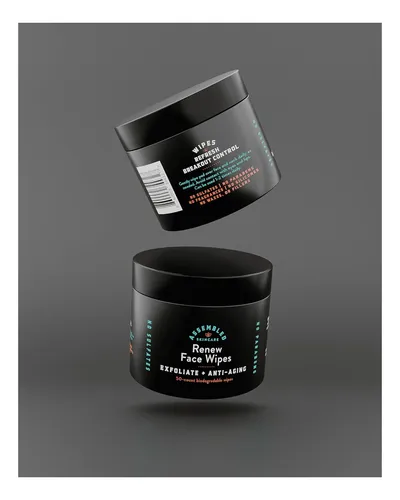 Renovar Toallitas Faciales 50 Unidades Paquete Individual Negro