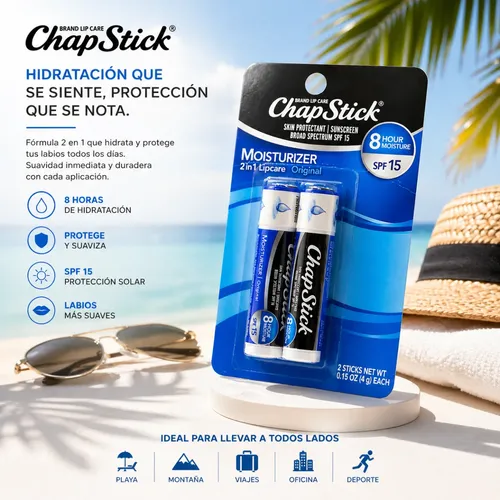 Labial Chapstick Hidratante Y Protector Solar X2 Moisturizer