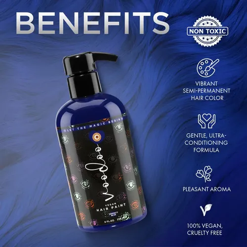Moehair Tinte Semipermanente Azul Para Cabello Cubre Canas
