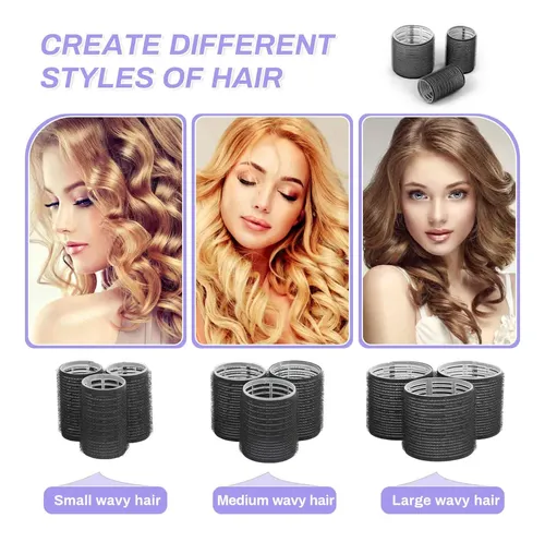 Rulos Para El Cabello Con Agarre Automático, Juego De 24