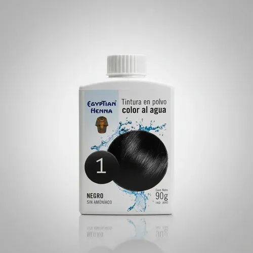 Henna Egyptian Tintura En Polvo Al Agua Sin Amoniaco X 90gr 1 Negro