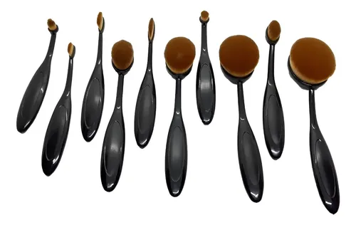 Set De Brochas Y Pinceles Oval X 10 Profesional En Caja