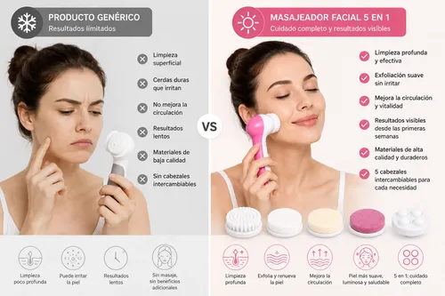 Cepillo Facial 5 En 1 Masajeador Limpiador