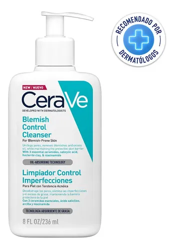 Cerave Limpiador Control Imperfecciones 236ml, Piel Grasa Momento de aplicación Día/Noche