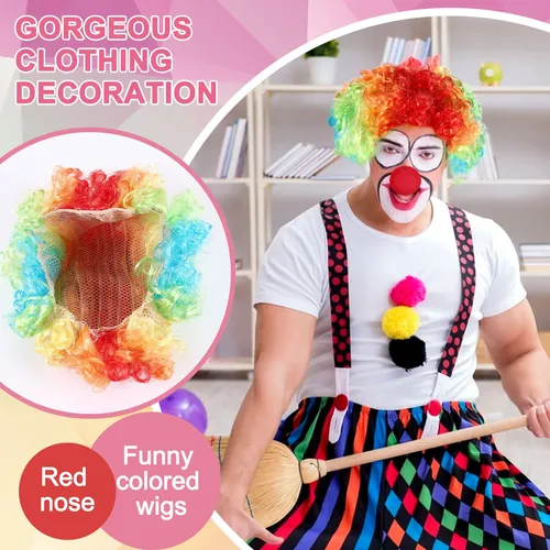 Peluca De Payaso De Espuma Roja Con Forma De Nariz De Payaso