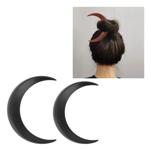 Pinza For El Cabello Con Forma De Luna Portátil 2 Piezas