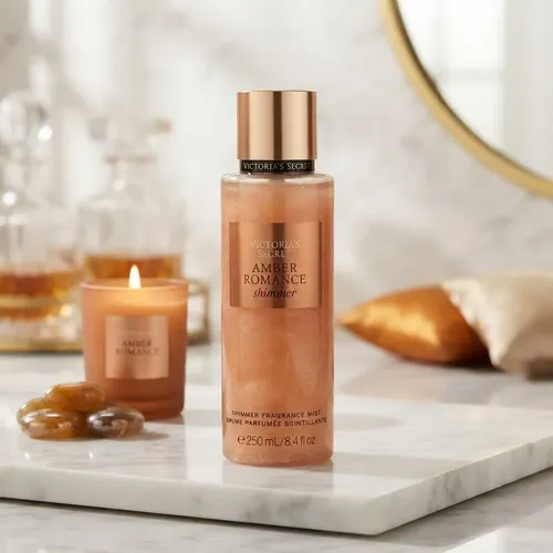 Set Victoria’s Secret Crema Y Body Loción Mujer Amber Romance Shimmer 250 Ml