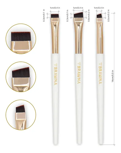 Juego De Brochas Para Cejas Brawna, 3 Piezas, Maquillaje Ang