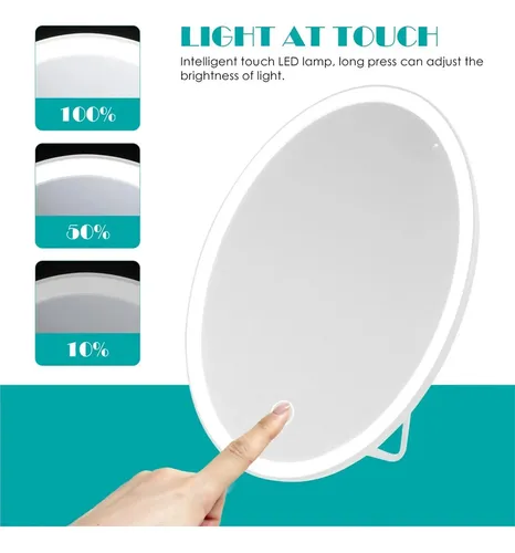 Lk* Espejo De Maquillaje Con Luz Y Base Para Mesa 2 Lll