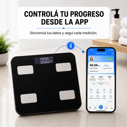Balanza Digital Personal Inteligente Bluetooth Hasta 180kg