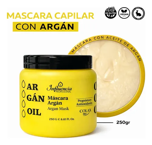 Máscara De Pelo Aceite De Argán 250g Influencia Anti Frizz