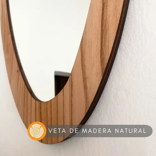 Espejo Madera Asimétrico Orgánico Curvo Deco. Moderno 38×60