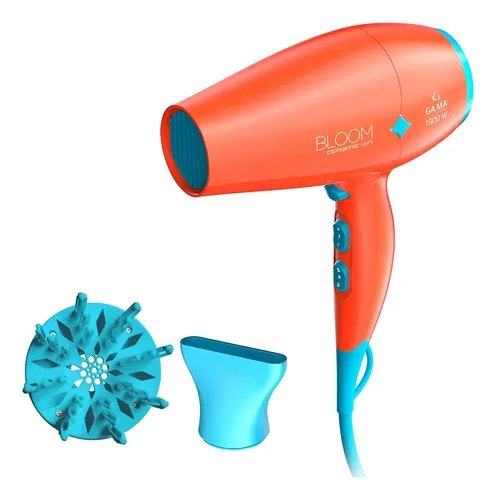 Secador De Pelo Gama Bloom Ceramica Ion Naranja Difusor