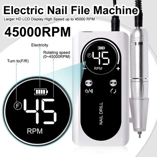 Torno Pulidor De Uñas Inalámbrico 45000 Rpm Dmj-v2-usb