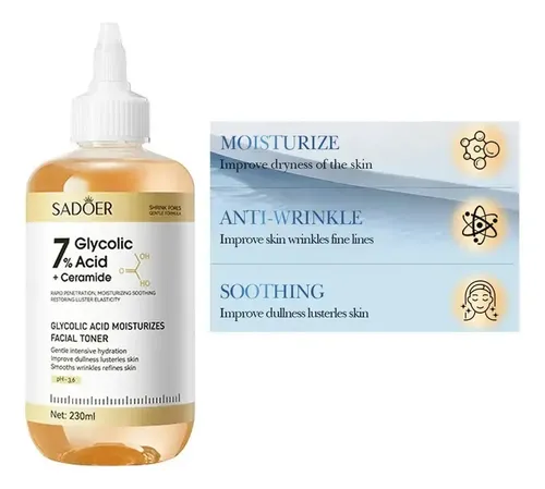 Tónico Exfoliante Con Ácido Glicólico Al 7% + Ceramide Todo Tipo De Piel Noche