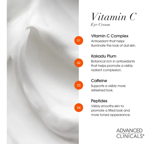 Advanced Clinicals Vit C Cafeina Eye Balm Rostro