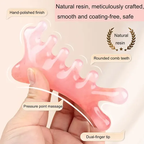 Set 4 En 1 Herramienta De Resina Gua Sha Masaje Cuero Cabell