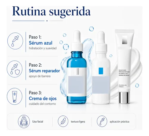 /kit Skincare Sérum Facial Hidratante Reparador Crema Ojos 3