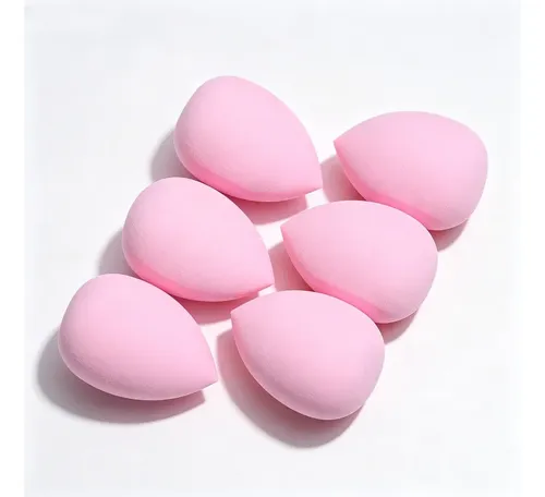 Esponja Rosa Húmeda Y Seca Para Maquillaje En Polvo En Crema
