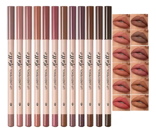 Set De 12 Delineadores De Labios Y Eyeliner Pakivs
