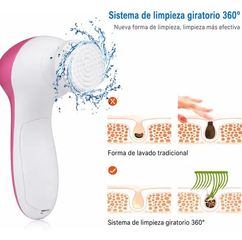 Cepillo Exfoliante Facial Masajeador Limpieza 5 En 1 A Pilas