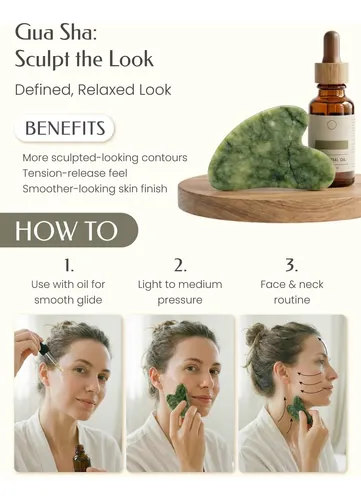 Face Roller Set, Estropajo De Silicona Gua Sha Con Tapa