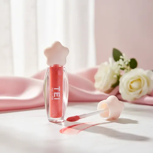 Tei Lipgloss Lip Glaze Star Labial Gloss Glitter Con Color