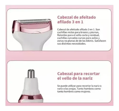 Depiladora Afeitadora Mujer 4 En 1 Facial Corporal