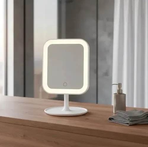 Espejo Rectangular Con Luz Touch Blanco Led Usb Maquillaje