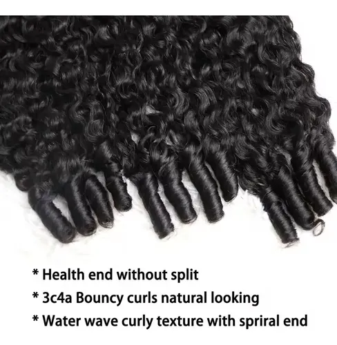 Paquete De Cabello Humano Rizado 100% Virgen Birmano Onda