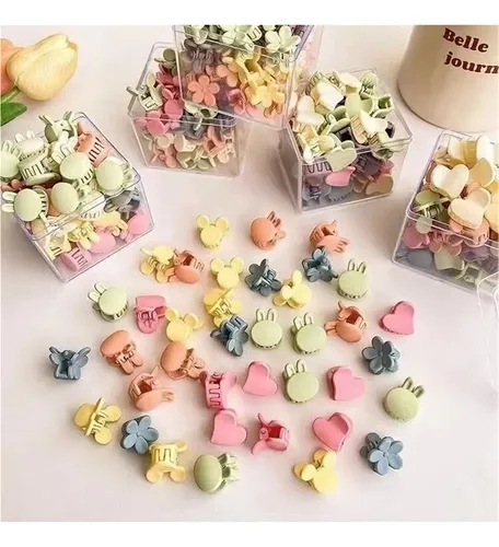 W A 100 Mini Pinzas Para El Cabello Para Niñas, Lindas ! Multi-colored