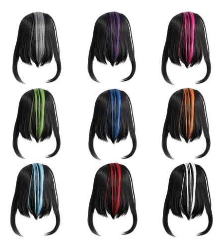 Aplique Flequillo Postizo Topper Extensión 2 Colores Cabello