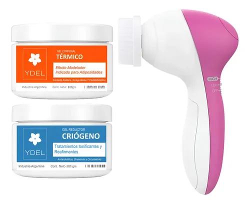 Combo Anticelulitis Aplicador + Gel Térmico + Gel Criogenos Rosa