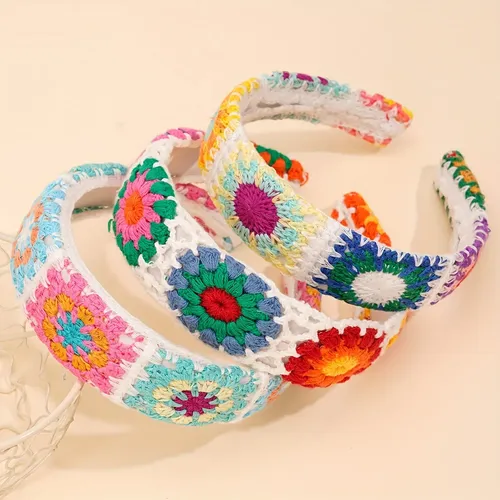Accesorios Para El Pelo Tejidos Flores Pack X3